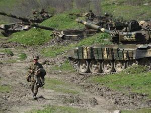A file photo of a Karabakh soldier. (AFP/File)