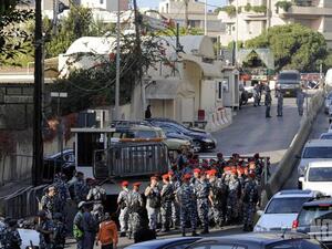 Security forces outside the Saudi embassy in Beirut. (AFP/File)