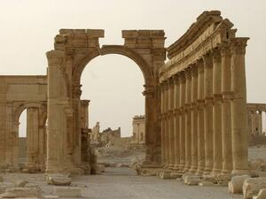 A screenshot of Palmyra's ruins. (Twitter)