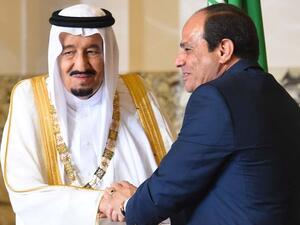 King Salman and Abdel Fatah al-Sisi in Cairo in 2016. (AFP/File)