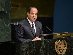 Egyptian President Abdel-Fattah el-Sissi, speaks at the United Nations Sustainable Development. (AFP/File)