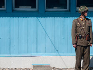 North Korean soldier standing guard at the DMZ  (Shutterstock)