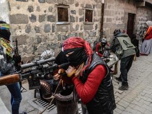 Kurdistan Workers Party (PKK) militants in Diyarbakir, Turkey. (AFP/File)
