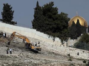 The demolition of Palestinian sheds in the annexed East Jerusalem neighborhood of Silwan. (AFP/File) 