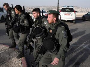 Israeli border police at the scene of the truck-ramming attack in Jerusalem. (AFP/File)