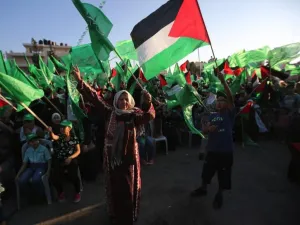 The rally in Gaza was held in support of Palestinian unity between Hamas and Fatah (File-AFP)