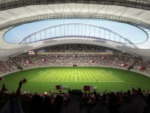 Qatar World Cup's Supreme Committee for Delivery and Legacy shows the Khalifa International Stadium in Doha after its renovation ahead of the 2022 World Cup (AFP/ Photo)