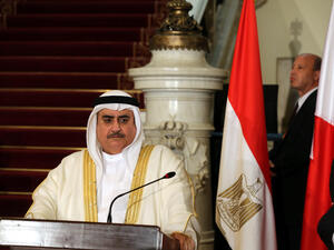 Bahrain's Foreign Minister at a previous meeting of the four states in Egypt (AFP)