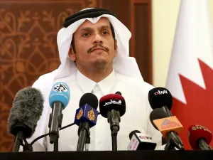 Qatar's Foreign Minister Sheikh Mohammed bin Abdulrahman al-Thani speaking earlier in the crisis (AFP)