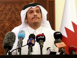 Qatar's Foreign Minister Sheikh Mohammed bin Abdulrahman al-Thani speaking earlier in the crisis (AFP)
