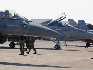 Royal Jordanian Air Force pilots prepare for take off. (AFP/File)