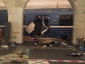 The site of the April 3 blast on the St Ptersburg metro. (AFP/file)