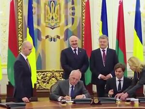 رئيسا أوكرانيا بيترو بوروشينكو وبيلاروس الكسندر لوكاشينكو