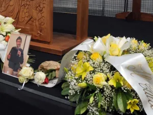 Floral tributes for murdered student Giulio Regeni
