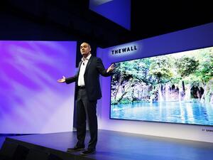 Samsung’s “The Wall,” a 146-inch modular TV with MicroLED technology delivers incredible definition, without restrictions to size, resolution or form. It is a self-emitting TV with micrometer (µm) scale LEDs – which are much smaller than current LEDs, and serve as their own source of light.

