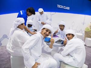 Samsung's stand at the WorldSkills Competition in Abu Dhabi. 