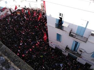 بداية التجمع العمالي كانت من أمام مقر الاتحاد التونسي للشغل