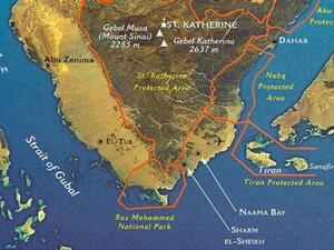 Tiran and Sanafir are two islands with a combined area of 113 square kilometres.  (Shasha)