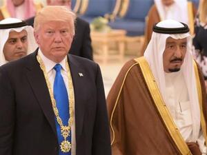 King Salman bin Abdulaziz held a telephone conversation with US President Donald Trump to discuss the Palestinian issue and the situation in the region. (AFP/ File Photo)