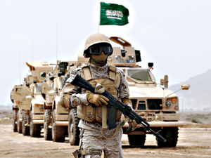 A Saudi soldier is seen in Yemen’s southern city of Aden. (AFP/ File)