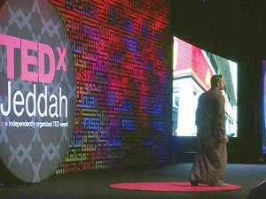 Ibraheem Abbas speaking at TEDx Jeddah. (File photo)