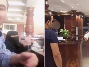 ظهر المصري وزميلته السعودية وهما يتناولان الإفطار ويلوحان إلى الكاميرا