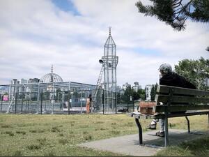 Saudi Arabian artist's 'Paradise Has Many Gates' piece. (Twitter)