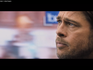 Brad Pitt takes on the zombies in World War Z. (screen grab from YouTube trailer)