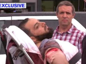 Ahmad Khan Rahami, the suspect in Saturday's Manhattan bombing, after having been arrested by police in New Jersey. (photo: ABC 7 News) 