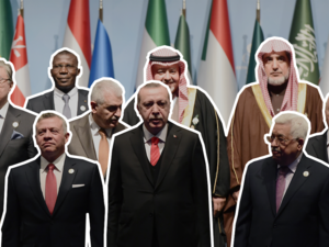 Group photo at the Organization of Islamic Cooperation (OIC) summit on last week's US recognition of Jerusalem as Israel's capital, on December 13, 2017 in Istanbul. - Edited photo (YASIN AKGUL / AFP)