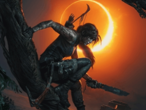 Cinematic trailer features Lara Croft stealthily taking out a group of armed men inside of a jungle while a young boy is being prepared to be sacrificed. (Source: Square Enix)