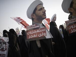 Bahraini protesters march during a demonstration against the arrest of Sheikh Ali Salman. The government has a long history of imprisoning opposition leaders and Shia clerics. (AFP/File) 