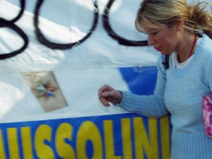 Granddaughter to Fascist leader, Alessandra Mussolini is a defender of women's and champions left-wing causes as immigration