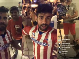 كوشتا بقميص أتلتيكو خلال مقطع الفيديو الذي نشره عبر حسابه على إنستغرام