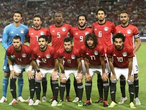 Egypt's players pose for a photograph prior to the 2019 Africa Cup of Nations qualifier football match between Egypt and Niger on September 8, 2018 at the Borg el-Arab stadium near the Mediterranean city of Alexandria.
Khaled DESOUKI / AFP