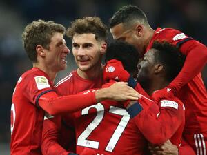 لاعبو بايرن يحتفلون بهدف غوريتسكا