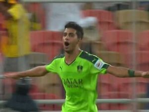 المقهوي يحتفل بهدفه