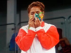 مروى عامري على منصة التتويج