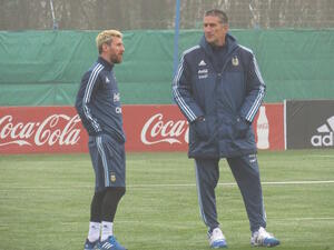 باوزا وميسي خلال التدريبات