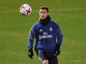 Real Madrid's Portuguese forward Christiano Ronaldo warms up during a training session at Mitsuzawa stadium in Yokohama on December 13, 2016 ahead of their Club World Cup football match against Club America of Mexico on December 15.
KAZUHIRO NOGI / AFP