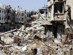 Destroyed buildings in the central city of Homs, Syria. (AFP/Louai Beshara)
