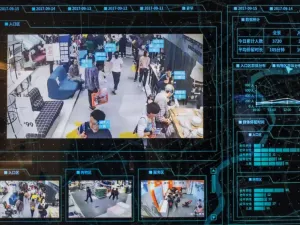 A facial recognition system used by police in China is showcased (AFP/FILE)