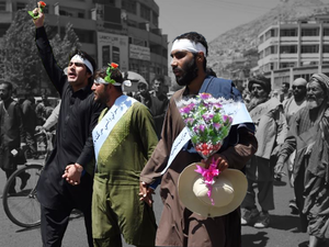Peace activists in Afghanistan marched hundreds of miles through the country (AFP/FILE)