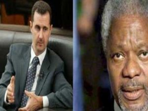  الاسد يلتقي الموفد الخاص للامم المتحدة والجامعة العربية المكلف بالملف السوري كوفي انان