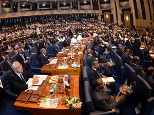 The two-day summit  in the Capital Kuwait city will discuss a number of economic and political issues that are of concern to the Arab and African countries. [YASSER AL-ZAYYAT/Getty Images]