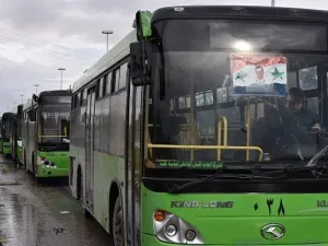 A 22nd convoy carrying civilians and opposition fighters from the city of Douma arrived in Aleppo's Al-Bab district. (AFP/ File Photo)