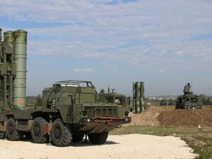 Russian S-400 air defence missile systems deployed at the Hmeimim airbase in Syria. (AFP/File)