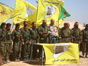 The SDF announces the launch of its anti-ISIS offensive in Deir Ezzor last month (AFP)