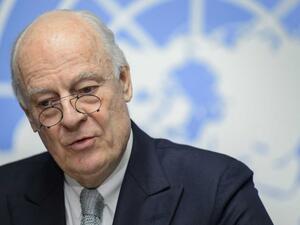 Staffan de Mistura, United Nations' special envoy to Syria , held talks with Turkish, Russian, and Iranian officials about Syrian Constitution. (AFP/ File)