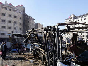 The scene of the blasts near the Sayyida Zeinab shrine. (AFP)